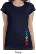Ladies Shirt Floral Chakras Bottom Print Longer Length Tee T-Shirt