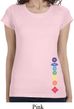 Ladies Shirt Floral Chakras Bottom Print Longer Length Tee T-Shirt