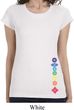 Ladies Shirt Floral Chakras Bottom Print Longer Length Tee T-Shirt