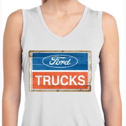 Ladies Shirt Ford Trucks Logo Sleeveless Moisture Wicking Tee T-Shirt