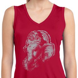 Ladies Shirt Ganesha Profile Sleeveless Moisture Wicking Tee T-Shirt Ladies Shirt Ganesha Profile Sleeveless Moisture Wicking Tee T-Shirt