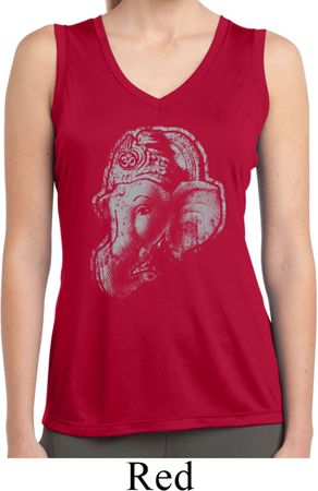 Ladies Shirt Ganesha Profile Sleeveless Moisture Wicking Tee T-Shirt