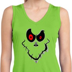 Ladies Shirt Ghost Face Sleeveless Moisture Wicking Tee T-Shirt Ladies Shirt Ghost Face Sleeveless Moisture Wicking Tee T-Shirt