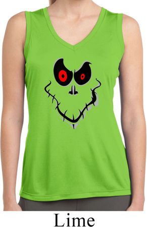 Ladies Shirt Ghost Face Sleeveless Moisture Wicking Tee T-Shirt