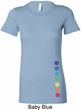 Ladies Shirt Glowing Chakras Bottom Print Longer Length Tee T-Shirt