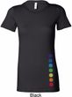 Ladies Shirt Glowing Chakras Bottom Print Longer Length Tee T-Shirt