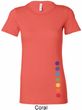 Ladies Shirt Glowing Chakras Bottom Print Longer Length Tee T-Shirt