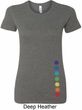 Ladies Shirt Glowing Chakras Bottom Print Longer Length Tee T-Shirt