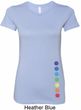 Ladies Shirt Glowing Chakras Bottom Print Longer Length Tee T-Shirt