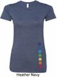Ladies Shirt Glowing Chakras Bottom Print Longer Length Tee T-Shirt