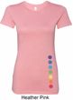 Ladies Shirt Glowing Chakras Bottom Print Longer Length Tee T-Shirt