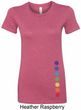 Ladies Shirt Glowing Chakras Bottom Print Longer Length Tee T-Shirt