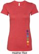 Ladies Shirt Glowing Chakras Bottom Print Longer Length Tee T-Shirt