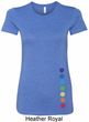 Ladies Shirt Glowing Chakras Bottom Print Longer Length Tee T-Shirt