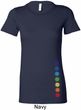 Ladies Shirt Glowing Chakras Bottom Print Longer Length Tee T-Shirt
