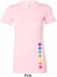 Ladies Shirt Glowing Chakras Bottom Print Longer Length Tee T-Shirt
