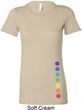 Ladies Shirt Glowing Chakras Bottom Print Longer Length Tee T-Shirt