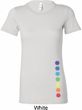 Ladies Shirt Glowing Chakras Bottom Print Longer Length Tee T-Shirt