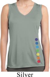 Ladies Shirt Glowing Chakras Bottom Print Sleeveless Dry Wicking Tee