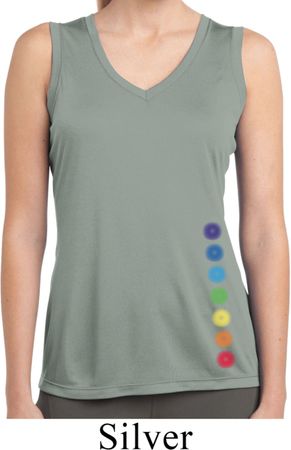 Ladies Shirt Glowing Chakras Bottom Print Sleeveless Dry Wicking Tee