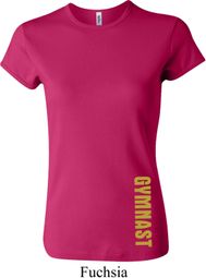 Ladies Shirt Gold Shimmer Gymnast Bottom Print Crewneck Tee T-Shirt