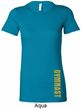 Ladies Shirt Gold Shimmer Gymnast Bottom Print Longer Length T-Shirt