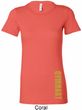 Ladies Shirt Gold Shimmer Gymnast Bottom Print Longer Length T-Shirt