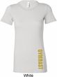 Ladies Shirt Gold Shimmer Gymnast Bottom Print Longer Length T-Shirt