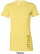 Ladies Shirt Gold Shimmer Gymnast Bottom Print Longer Length T-Shirt