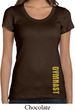 Ladies Shirt Gold Shimmer Gymnast Bottom Print Scoop Neck Tee T-Shirt