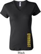 Ladies Shirt Gold Shimmer Gymnast Bottom Print V-neck Tee T-Shirt