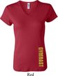 Ladies Shirt Gold Shimmer Gymnast Bottom Print V-neck Tee T-Shirt