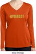 Ladies Shirt Gold Shimmer Gymnast Dry Wicking Long Sleeve Tee