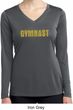 Ladies Shirt Gold Shimmer Gymnast Dry Wicking Long Sleeve Tee