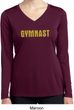 Ladies Shirt Gold Shimmer Gymnast Dry Wicking Long Sleeve Tee