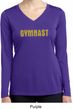 Ladies Shirt Gold Shimmer Gymnast Dry Wicking Long Sleeve Tee