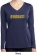 Ladies Shirt Gold Shimmer Gymnast Dry Wicking Long Sleeve Tee