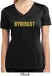 Ladies Shirt Gold Shimmer Gymnast Moisture Wicking V-neck Tee T-Shirt