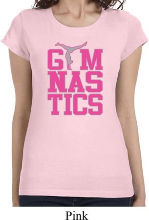 Ladies Shirt Gymnastics Text Longer Length Tee T-Shirt