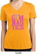 Ladies Shirt Gymnastics Text Moisture Wicking V-neck Tee