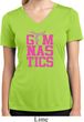 Ladies Shirt Gymnastics Text Moisture Wicking V-neck Tee