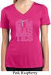 Ladies Shirt Gymnastics Text Moisture Wicking V-neck Tee