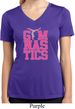 Ladies Shirt Gymnastics Text Moisture Wicking V-neck Tee