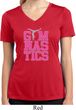 Ladies Shirt Gymnastics Text Moisture Wicking V-neck Tee