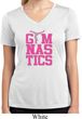 Ladies Shirt Gymnastics Text Moisture Wicking V-neck Tee