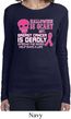 Ladies Shirt Halloween Scary Breast Cancer Deadly Long Sleeve Tee