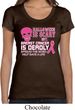 Ladies Shirt Halloween Scary Breast Cancer Deadly Scoop Neck Tee