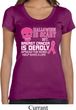 Ladies Shirt Halloween Scary Breast Cancer Deadly Scoop Neck Tee