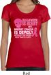 Ladies Shirt Halloween Scary Breast Cancer Deadly Scoop Neck Tee