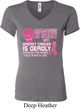 Ladies Shirt Halloween Scary Breast Cancer Deadly V-neck Tee T-Shirt